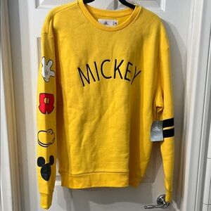 Disney Mickey Mouse Crewneck Sweatshirt – Yellow – NWT Size Large